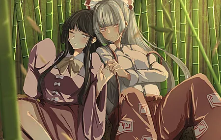 竹子 动漫女孩  4K壁纸