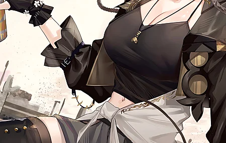 辫子 狐狸耳朵 动漫 动漫女孩 太阳镜 十字架 手机壁纸 4K壁纸
