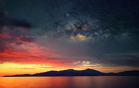 景观 沙 夜空 日落  4K壁纸
