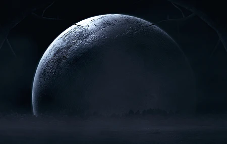 数字艺术 星球 陨石坑 4K壁纸