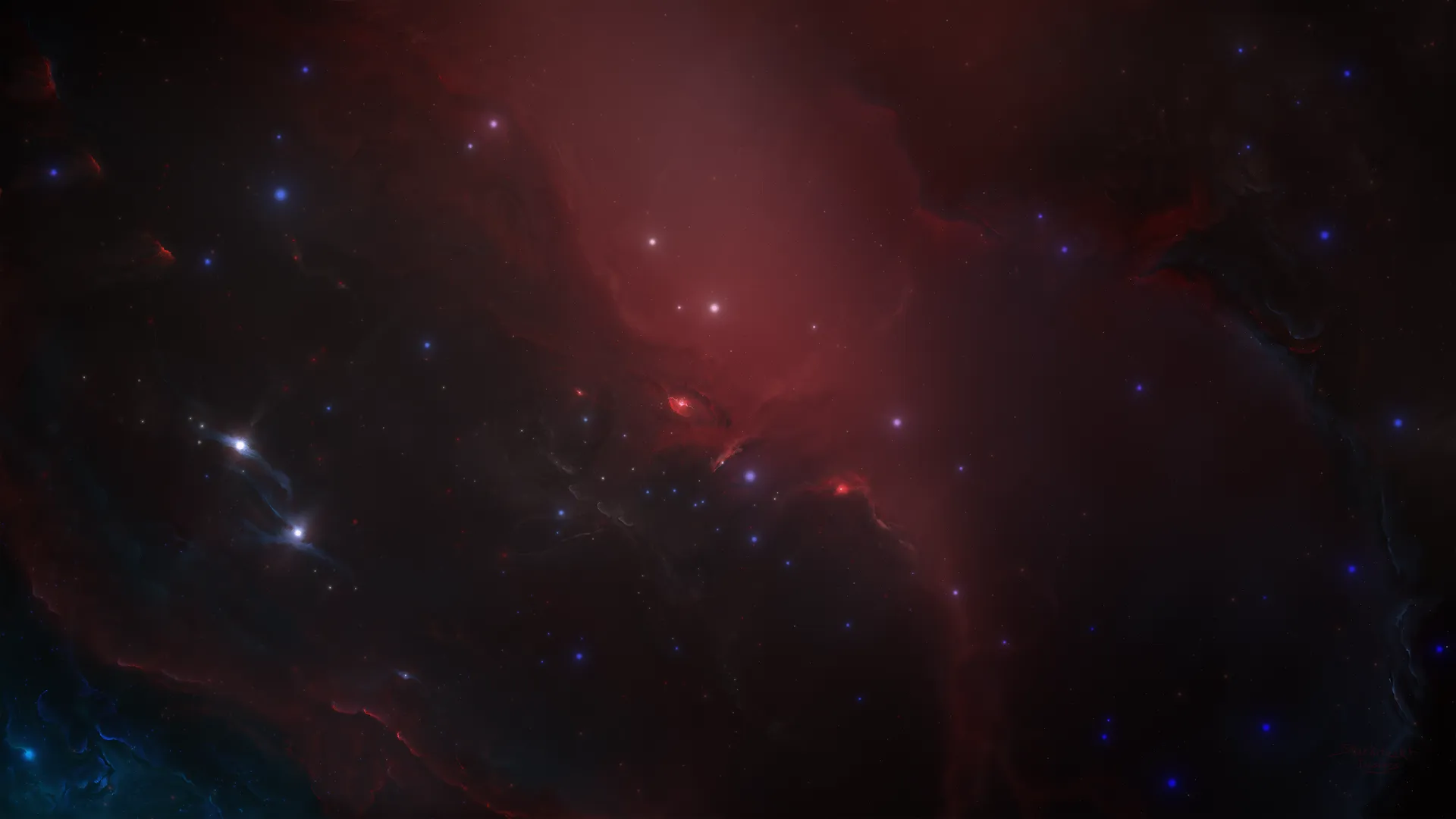 星际科技 太空 星云 红色 宇宙 恒星  4K壁纸