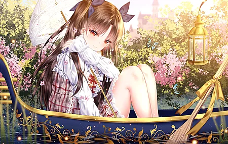 黑发 红眼 少女 动漫 命运  蝴蝶 船  4K壁纸