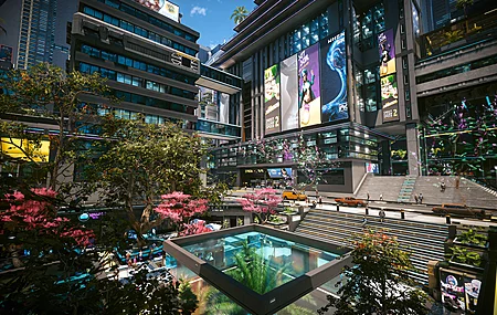 树木 树屋 花园 花园城市 广告 霓虹灯 绿色 城市 赛博朋克 摩天大楼 视频游戏 4K壁纸