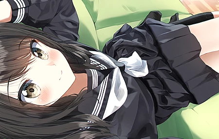 黑头发 黑眼睛 微笑 动漫 动漫女孩 校服  4K壁纸