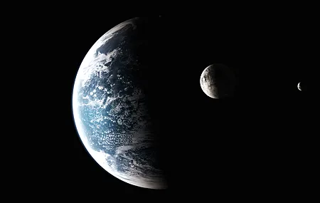 地球 太空 行星 黑色 月球 8K壁纸