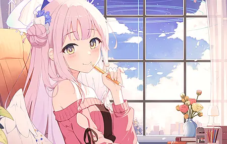 粉色头发 蔚蓝档案 动漫女孩 米卡 翅膀 4K壁纸 4K壁纸