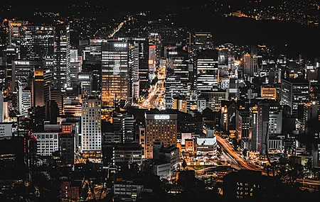 城市 城市景观 夜晚 灯光 4K壁纸
