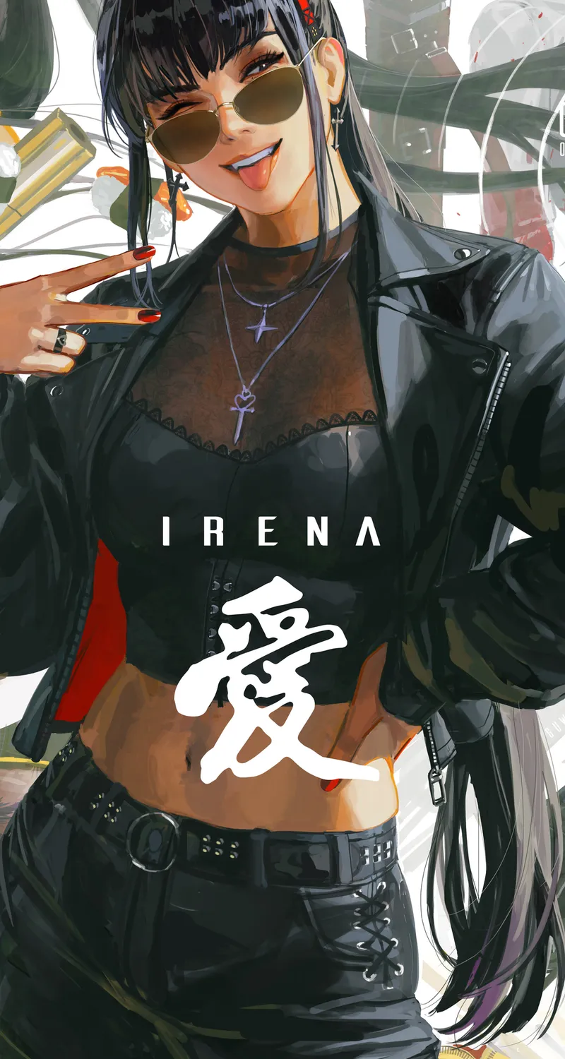女性 虚构角色 原创角色 艺术品 绘画 眨眼  手机壁纸 4K壁纸