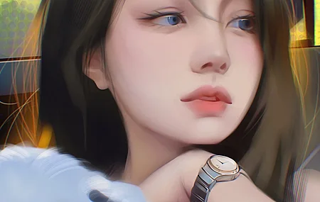 亚洲 蓝眼睛 女性 汽车内饰 手机壁纸 4K壁纸