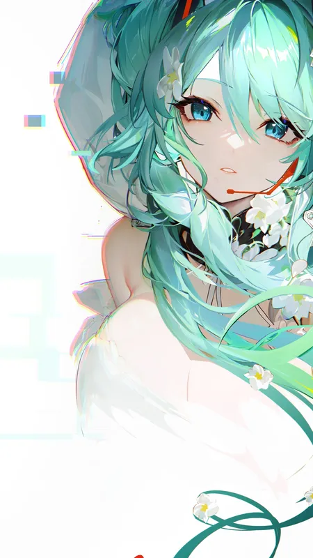 长发 蓝头发 蓝眼睛 动漫 动漫女孩 初音 小提琴 手机壁纸 4K壁纸