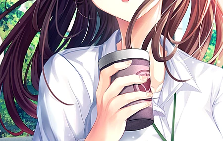 办公室女孩 深色皮肤 动漫 动漫女孩 水色眼睛 手机壁纸 4K壁纸