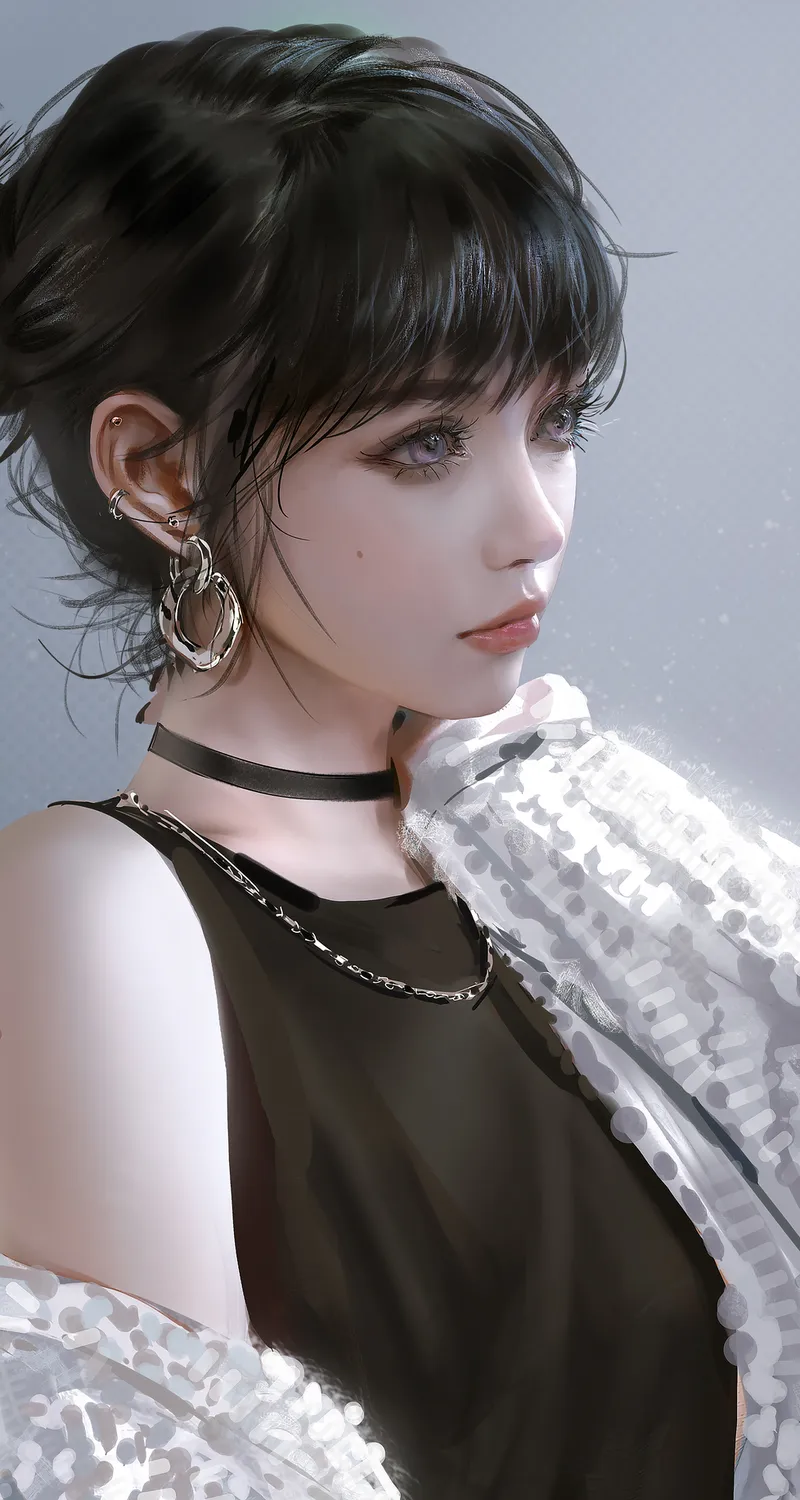  动漫 动漫女孩 耳环 手机壁纸 4K壁纸