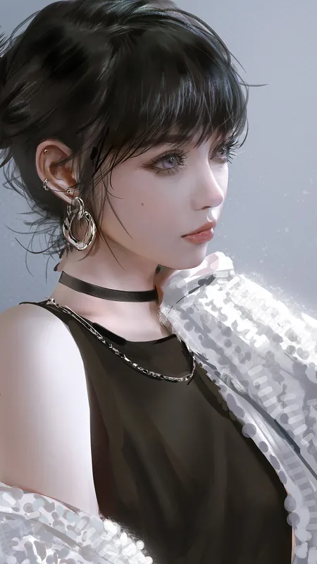  动漫 动漫女孩 耳环 手机壁纸 4K壁纸
