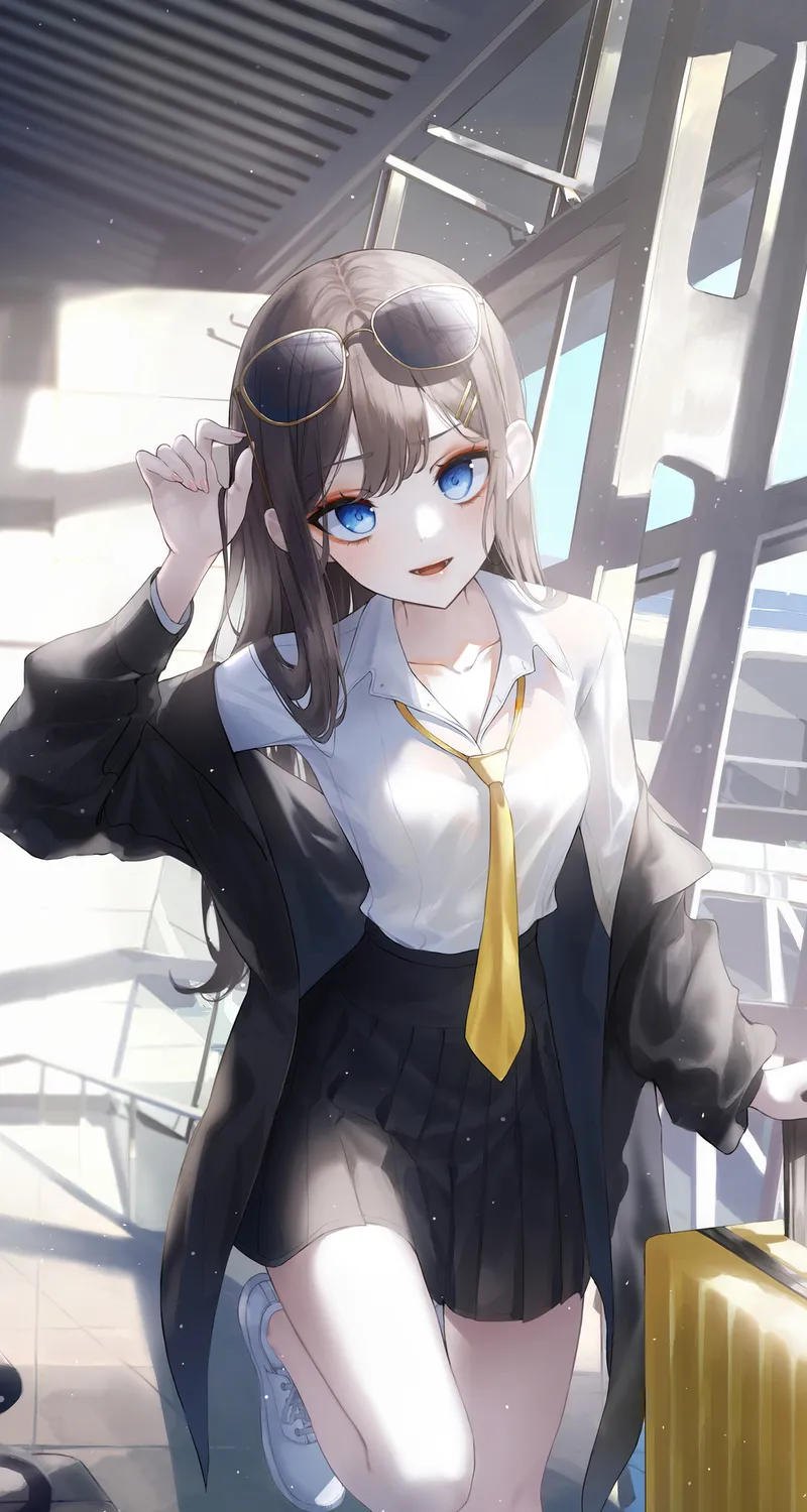 动漫 动漫女孩 太阳镜 手机壁纸 4K壁纸