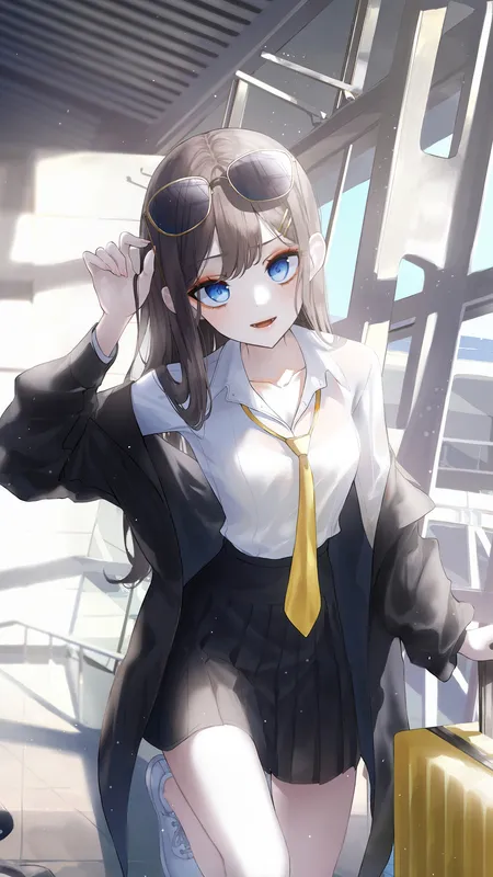 动漫 动漫女孩 太阳镜 手机壁纸 4K壁纸