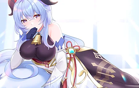 动漫 动漫女孩 原神 手套 阳光 号角 4K壁纸