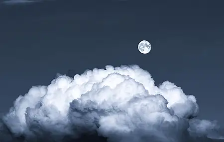 月亮 夜晚 天空 云彩 4K壁纸