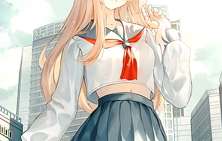 金发 动漫 女孩 校服 手机壁纸 4K壁纸