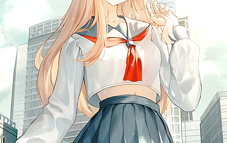 金发 动漫 女孩 校服 手机壁纸 4K壁纸