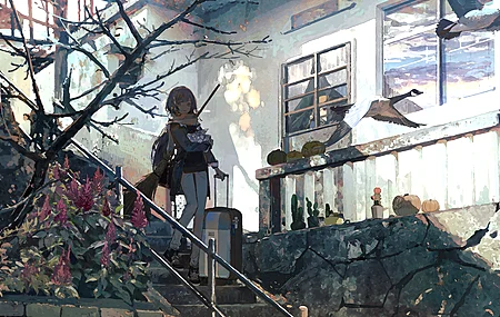 原创 人物 库卡 动漫 女孩 插图 万圣节 4K壁纸