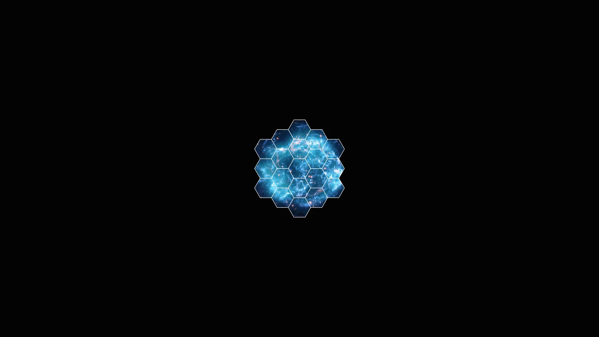 数字艺术 极简主义 黑色 背景 云层 六边形 空间,4K壁纸