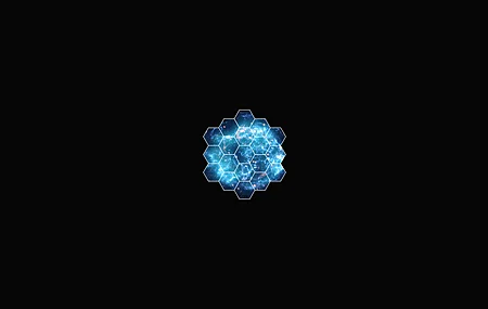 数字艺术 极简主义 黑色 背景 云层 六边形 空间,4K壁纸