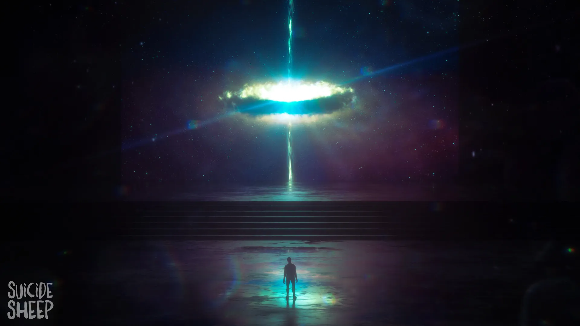 AI艺术 空间 绵羊 星星 居中 4K壁纸