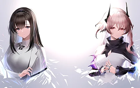动漫 女孩 白色背景 长发 4K壁纸