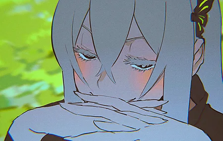 女巫 双手交叉 黑眼睛 长发 白发 刘海 微笑 零 动漫 女孩 连衣裙 从零开始的异世界生活 长袖 发饰 蝴蝶 4K壁纸