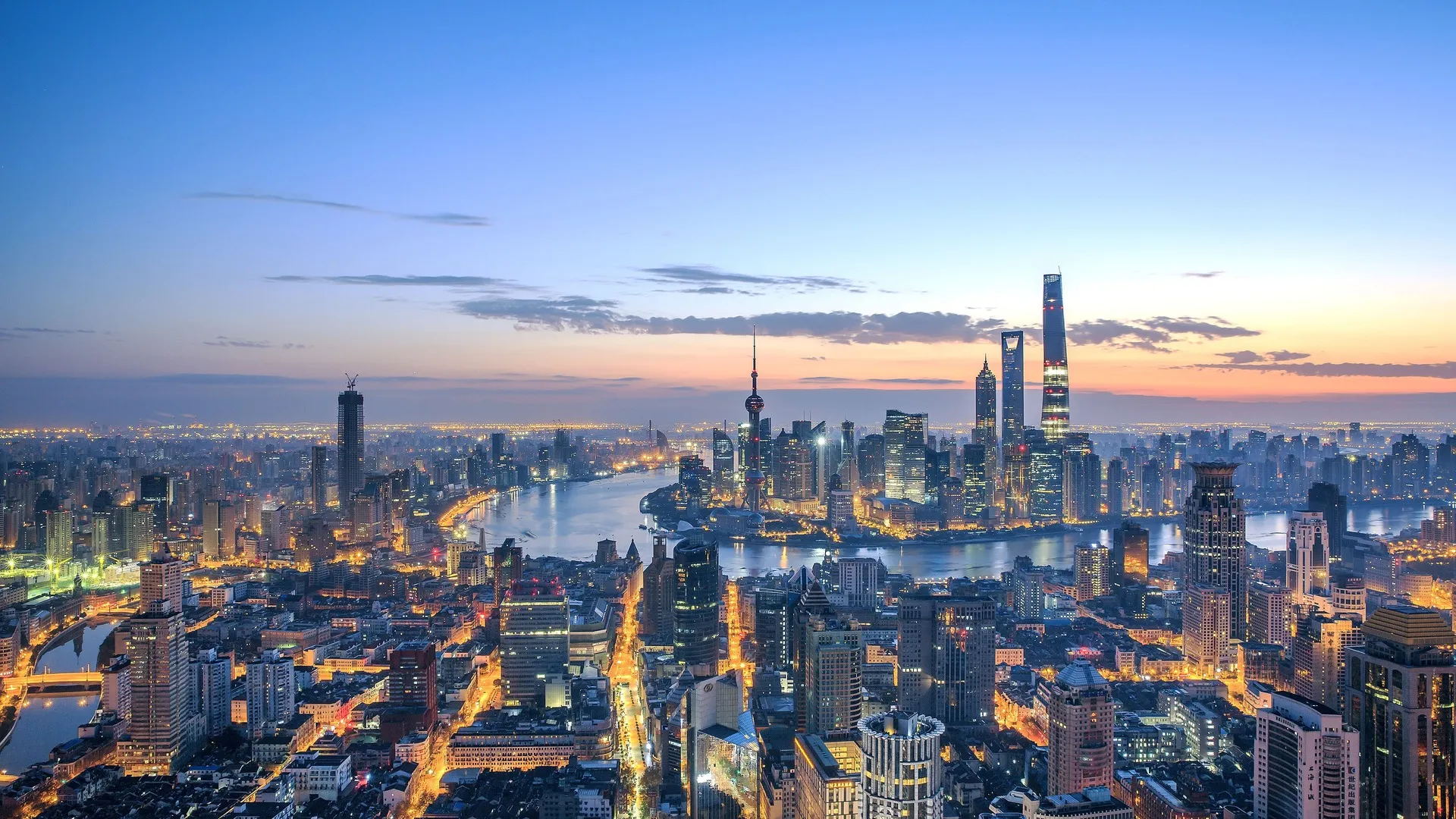 东方明珠 电视塔 城市 夜景 灯光 4K壁纸
