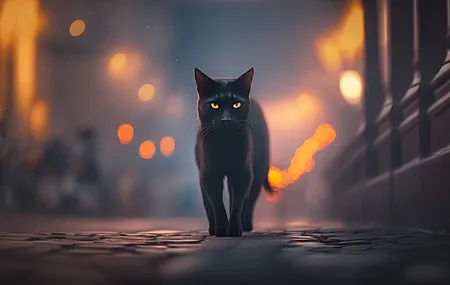 艺术 动物 宠物 猫 插图 黑色 简单背景 4K壁纸