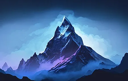 艺术 插图 山脉 自然 雪 4K壁纸