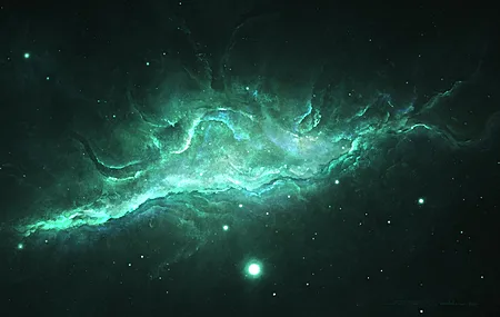 空间 星云 恒星 宇宙 空间艺术 绿色 4K壁纸