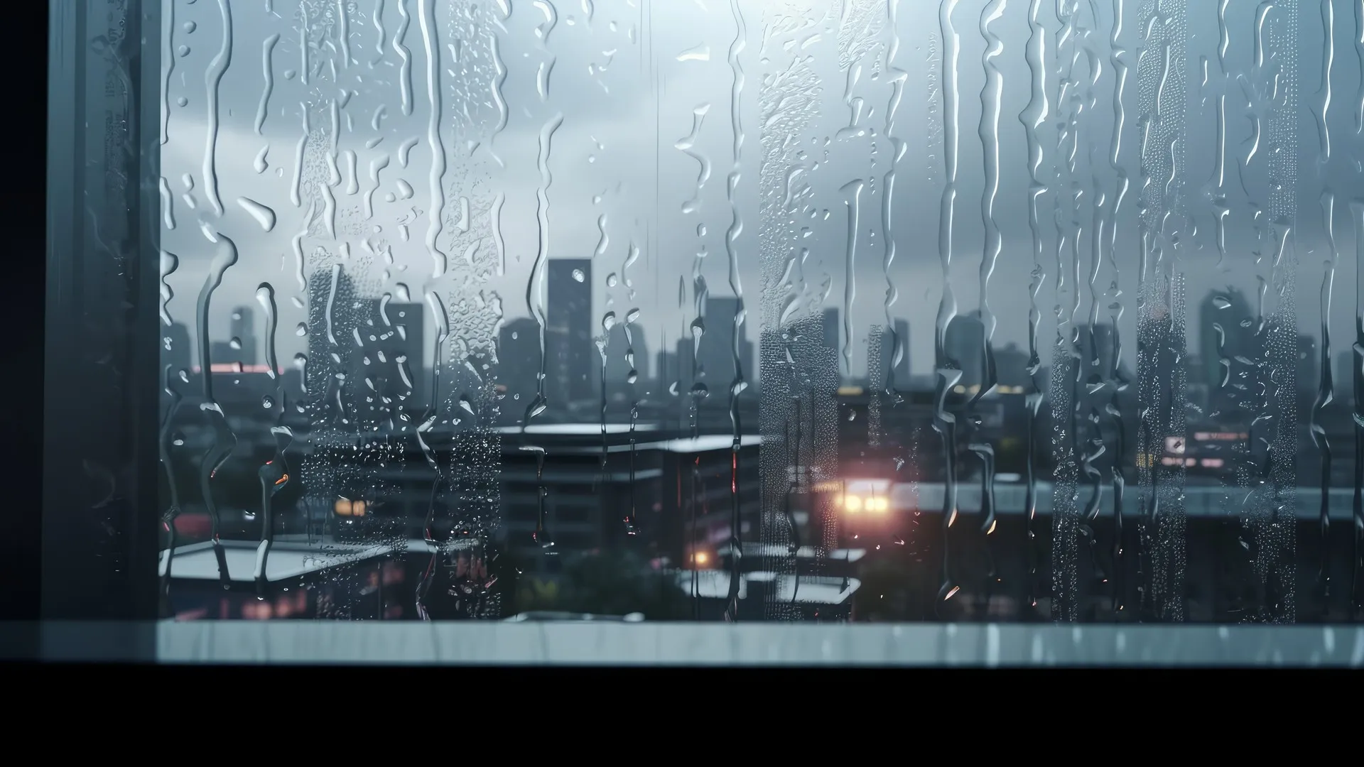 城市 雨 窗 建筑 艺术 4K壁纸