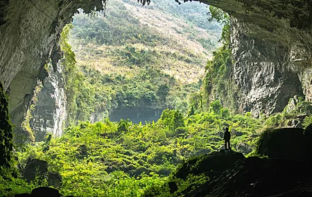 自然 洞穴 丛林 岩石 山脉 4K壁纸