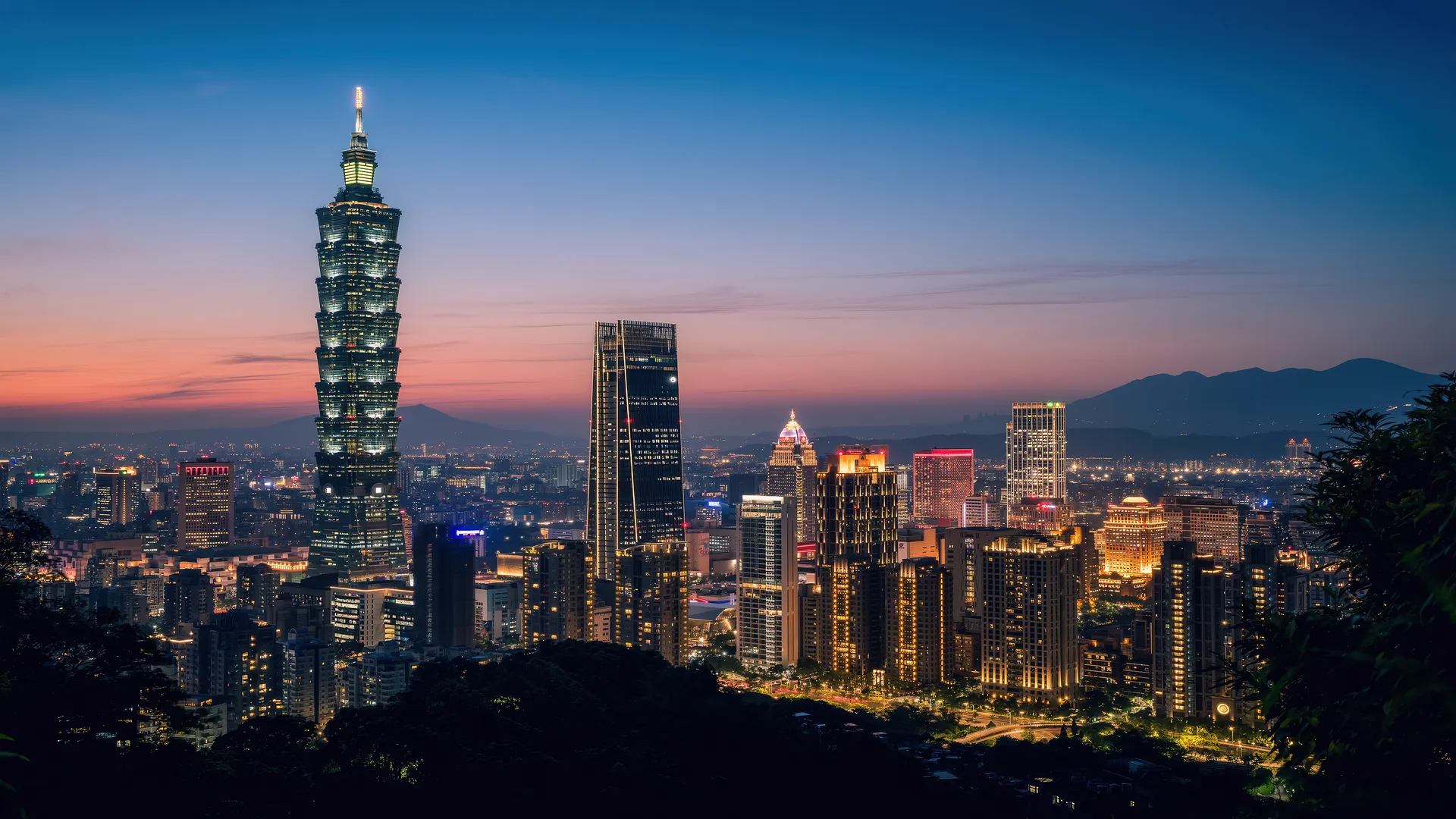 景观 城市 灯光 云 天空 公寓 城市 景观 树木 建筑 摩天大楼 夜 天际线 4K壁纸