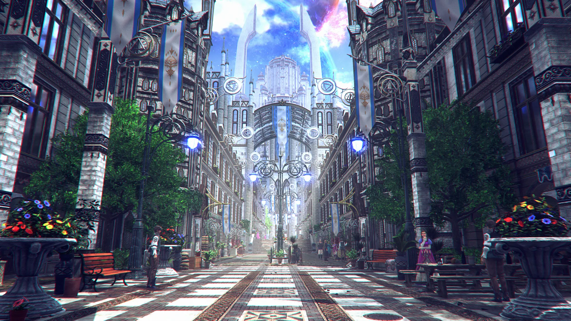 星海 神力 正方形 建筑 4K壁纸
