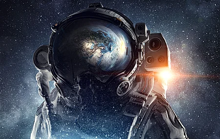 宇航员 太空 星星 伽利 行星 太空艺术 AI艺术 4K壁纸