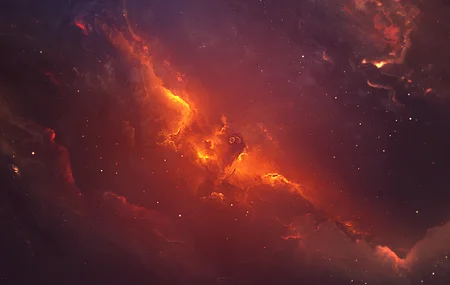 空间 星云 宇宙 空间艺术 橙色 AI艺术 4K壁纸