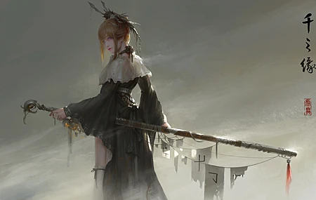 女人 原创 人物 空虚 奇幻 战士 奇幻艺术 剑 8K壁纸