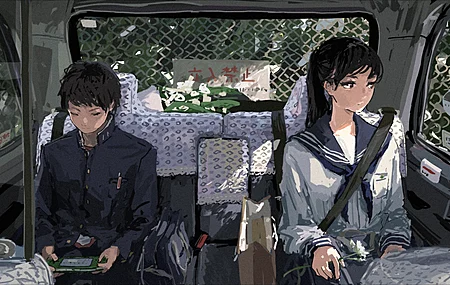 原创 人物 动漫 男孩 女孩 校服 4K壁纸