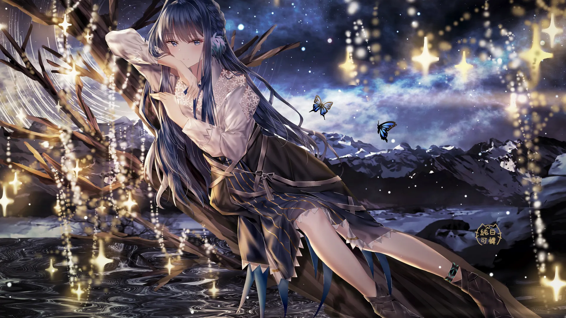 明日方舟 长发 黑发 动漫 女孩 4K壁纸