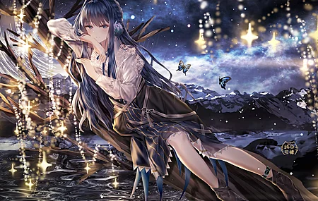 明日方舟 长发 黑发 动漫 女孩 4K壁纸