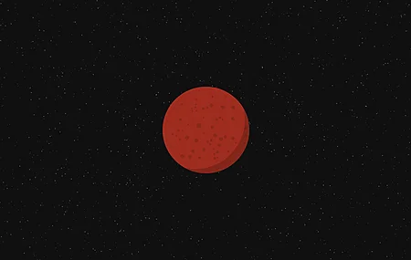 极简主义 红色 空间艺术 空间 行星 4K壁纸