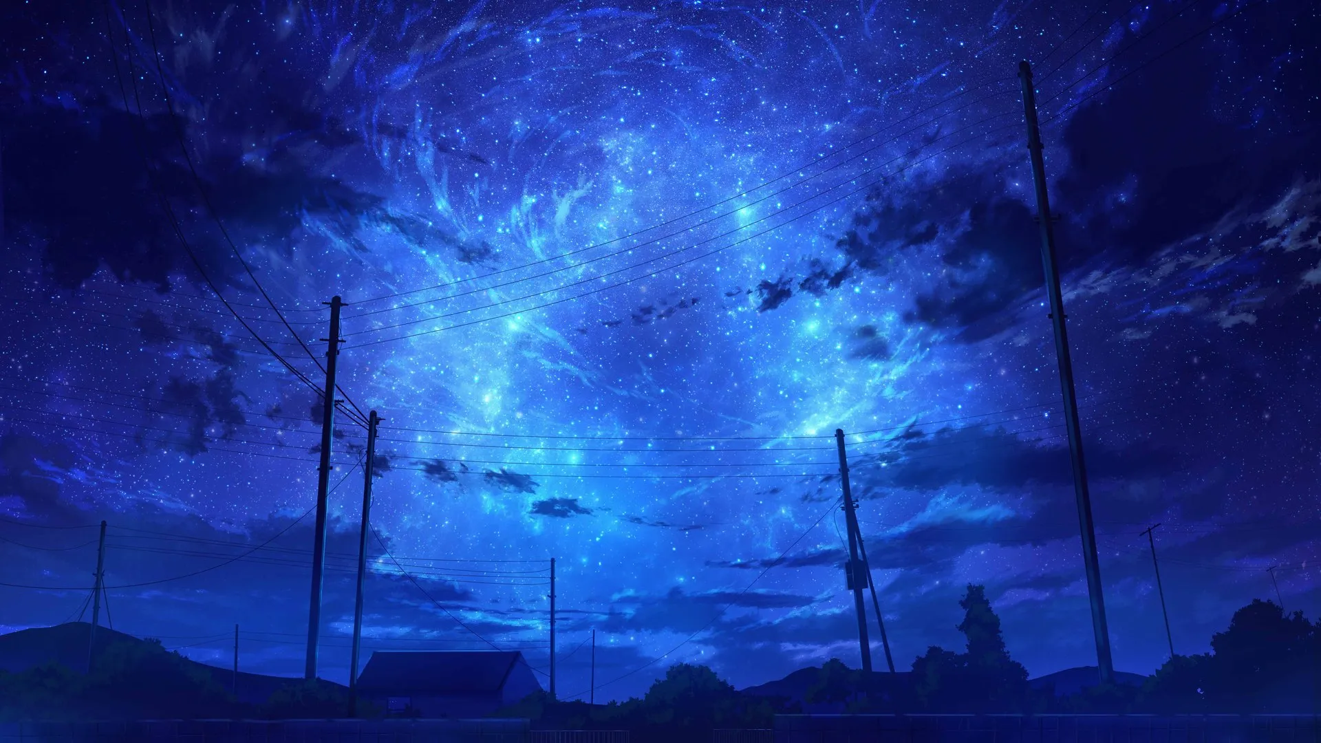 动漫 星夜 星星 夜晚 4K壁纸