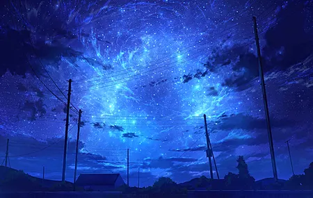 动漫 星夜 星星 夜晚 4K壁纸