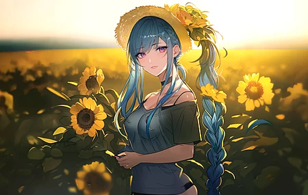 女性 动漫 女孩 AI艺术 艺术 花卉 8K壁纸