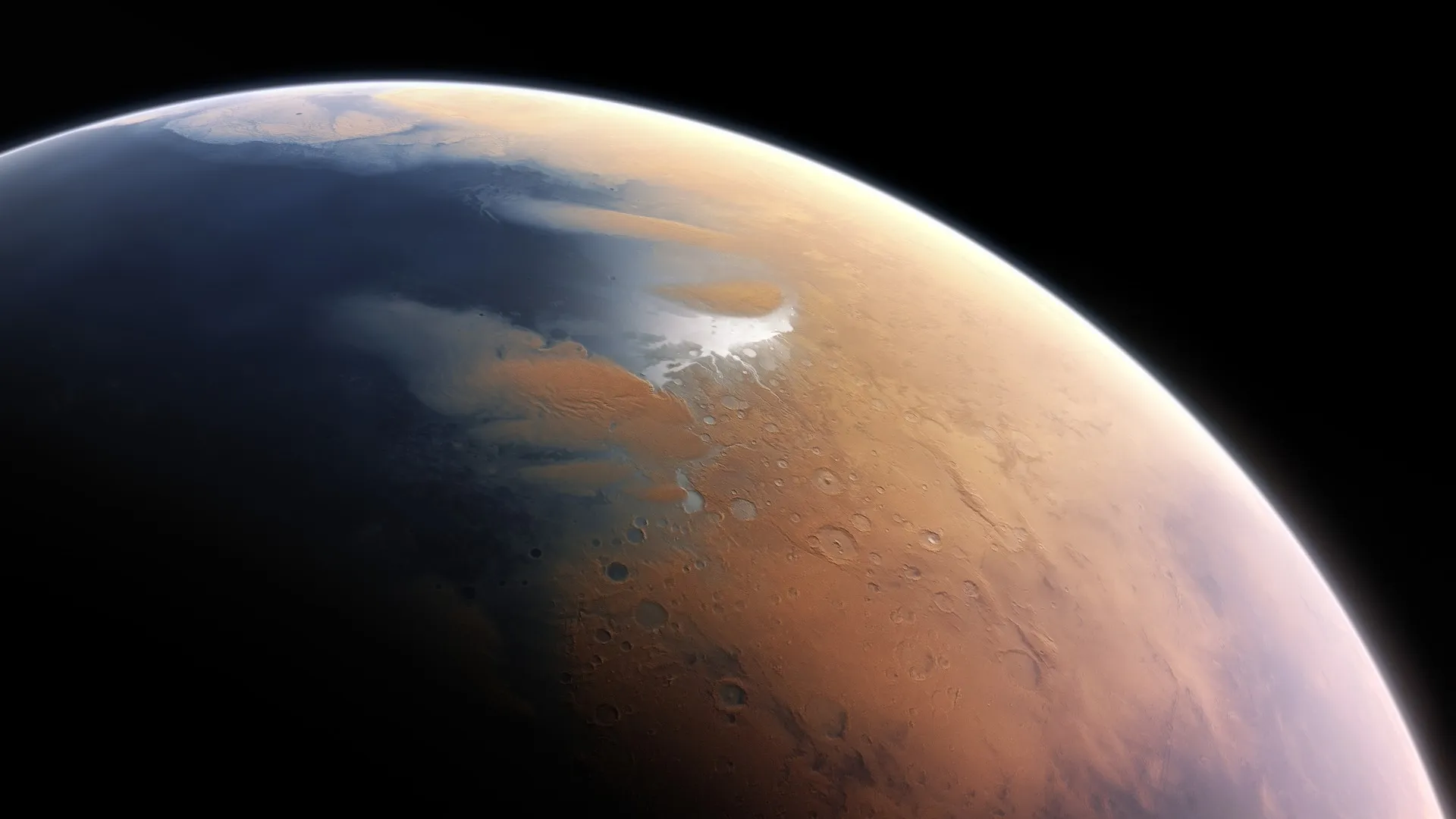 火星 太空 行星 海洋 地形 8K壁纸
