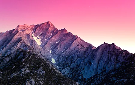 山脉 自然 五颜六色 粉色 风景 紫色天空 4K壁纸