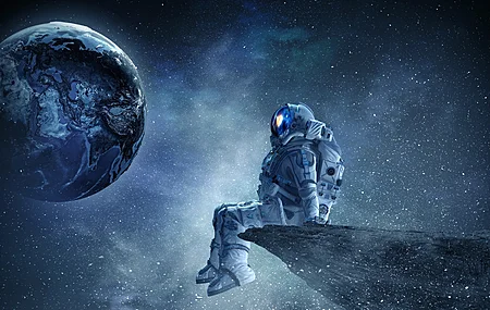 宇航员 行星 空间艺术 空间 AI艺术 恒星 4K壁纸